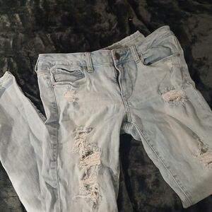 Aeropostale Light Blue Distressed Skinny Jeans